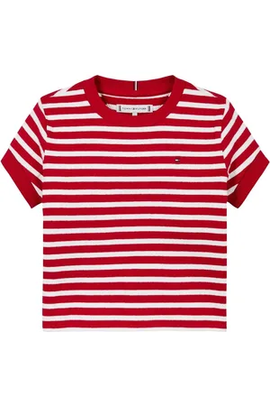 Tommy Hilfiger Ruffle Stripe Short Sleeve Top116122 cm