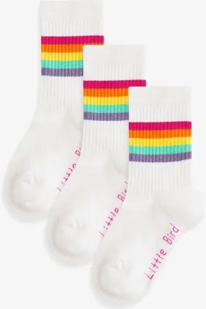 Little Bird Rainbow Stripe Tube Socks 3 PackUK 3