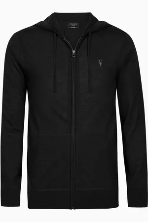 AllSaints Bluza z kapturem AllSaints Mode z wełny merino zapinana na zamekXS
