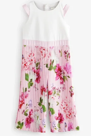 Ted Baker Pink Pleated Leg Floral Print Jumpsuit9 lat (134 cm)