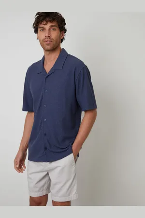 Threadbare Relaxed Fit Textured Revere Collar ShirtM