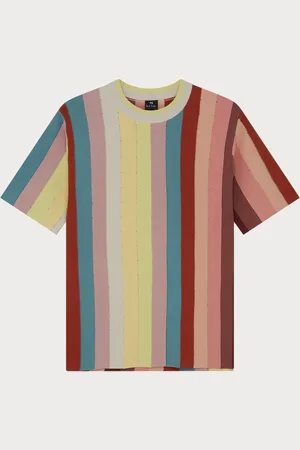 Paul Smith Stripe Knitted Short Sleeve 100% Organic Cotton Black TopXS