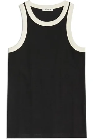 Albaray High Neck Contrast Trim Black Vest36