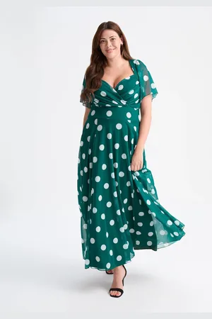 Scarlett & Jo Kemi Spot Bolero Wrap Bodice Mesh Maxi Gown48