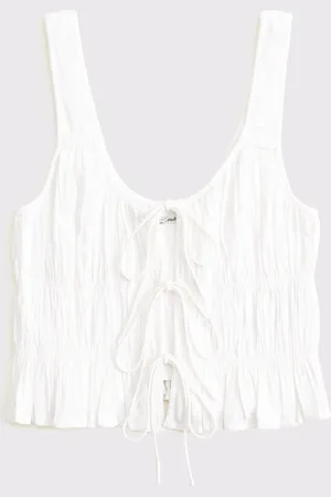 Abercrombie & Fitch Ruched Tie Front TopXS