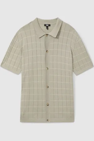 Paige Cotton-Linen Knitted Check ShirtM