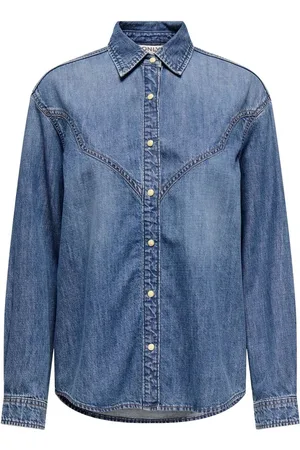 ONLY Long Sleeve 100% Cotton Loose Denim Shirt34