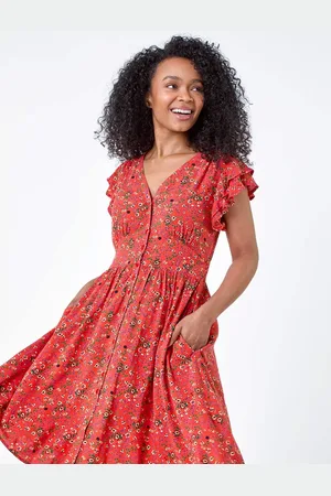 Roman Ditsy Floral Frill Pocket Dress42