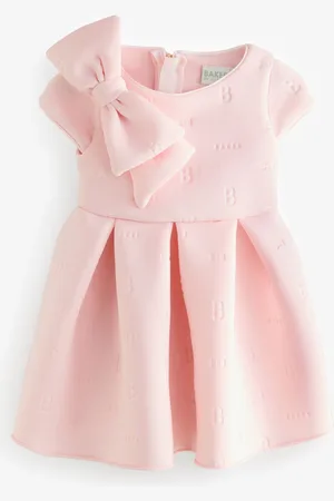 Ted Baker Pink Bow Shoulder Embossed Scuba Dress7 lat (122 cm)