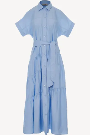 Devotion Twins Ear 100% Cotton Poplin Maxi Shirt DressM