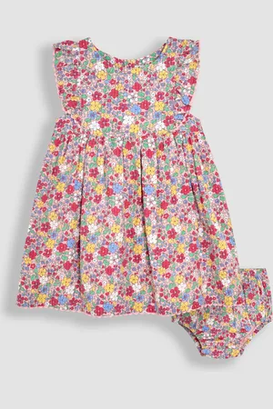 JoJo Maman Bébé Floral Frill Shoulder Summer Dress8692 cm