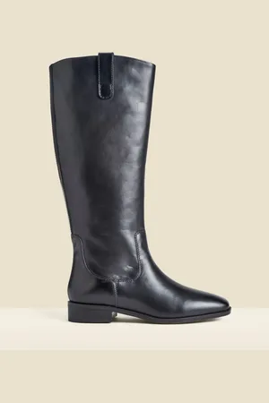 Sosandar Square Toe Flat Leather BootsEU 38 (UK 5)