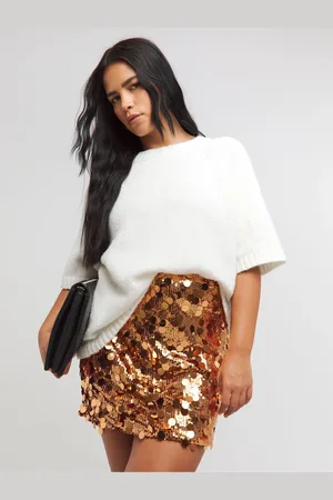 Simply Be Mixed Disc Sequin Mini Skirt44