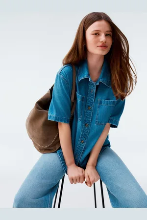 Next Oversized Short Sleeve 100% Cotton Denim ShirtS