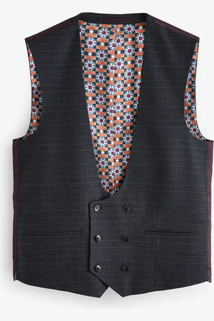Next Skinny Fit Trimmed Check Suit Waistcoat54 Regular (UK 44 R)