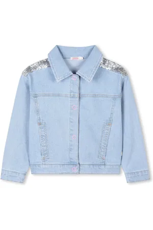 Billieblush Blue Logo Cropped Denim Jacket With Sequin Detail4 lat (104 cm)