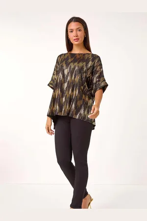 Roman Oversized Foil Print Button Detail T-Shirt42