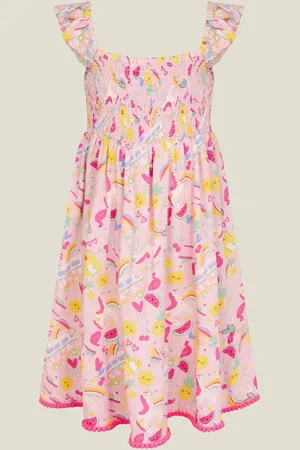 Accessorize Girls Sunbeam Print Shirred Dress122128 cm
