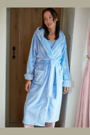 Threadbare Soft Faux Fur Trim Dressing GownS