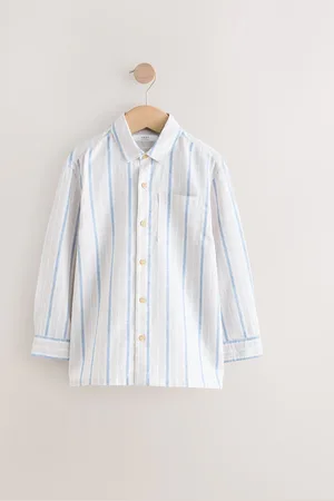 Next Long Sleeve Linen Mix Relax Fit Shirt (3-16yrs)9 lat (134 cm)