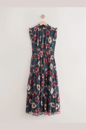 Next Printed High Neck Tiered Occasion Maxi DressEU 38 (UK 10)