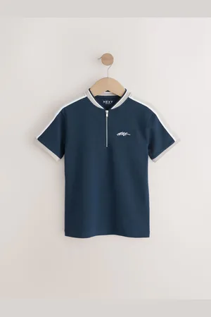 Next Zip Baseball Neck 100% Cotton Polo Shirt (3-16yrs)8 lat (128 cm)