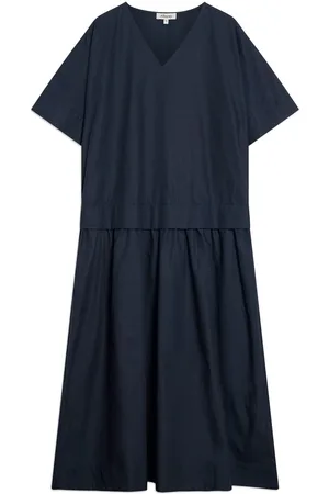 Albaray Black Drop Waist V-Neck 100% Organic Cotton Dress36