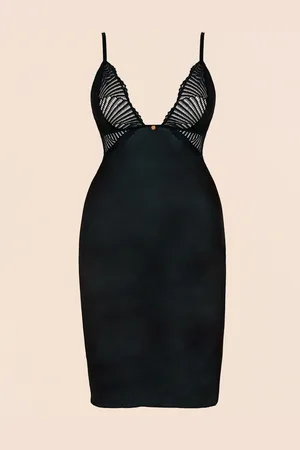Curvy Kate Scantilly After Hours Black Slip Chemise DressL