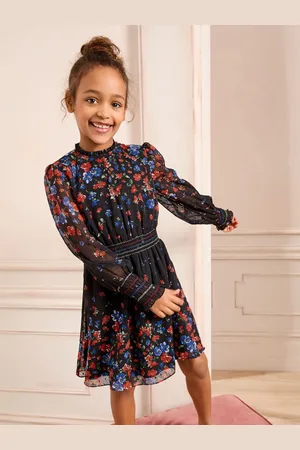 Love & Roses Chiffon Long Sleeve Dress (5-16yrs)10 lat (140 cm)