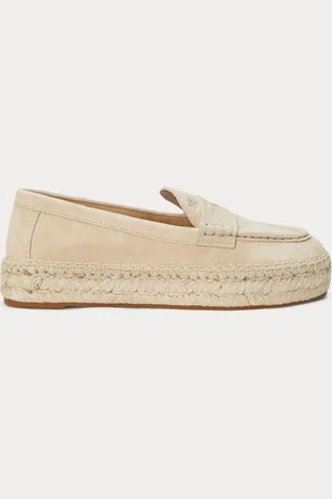 Ralph Lauren Luize Canvas & Suede Logo Espadrille Brown TrainersEU 38 (UK 5)