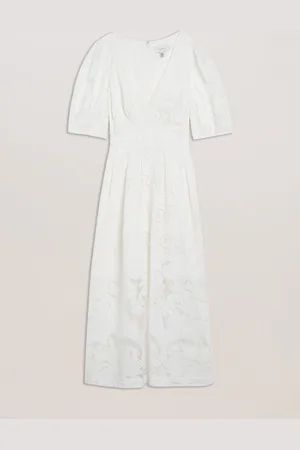 Ted Baker Agnel Lace Puff Sleeve Midi Dress36