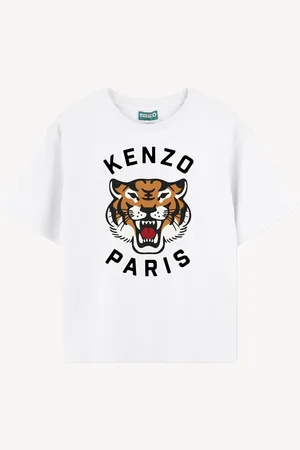 Kenzo Short Sleeve Tiger Print Logo White T-Shirt5 lat (110 cm)