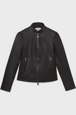 Reiss Allie Leather Collarless Biker Jacket42
