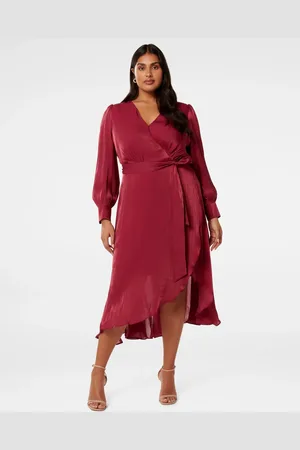 Forever New Mabel Curve Metallic Wrap Midi Dress46
