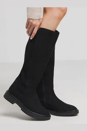 Simply Be Stretch Back Panel Flat Knee High Boots In Extra Wide Fit Super Curvy CalfEU 41 (UK 7)