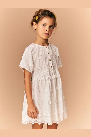 Next Flower Embroidered 100% Cotton Dress (3-16yrs)9 lat (134 cm)