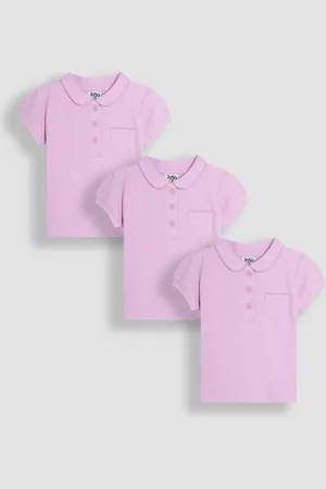 JoJo Maman Bébé 100% Cotton Polo Shirts 3 Pack128134 cm