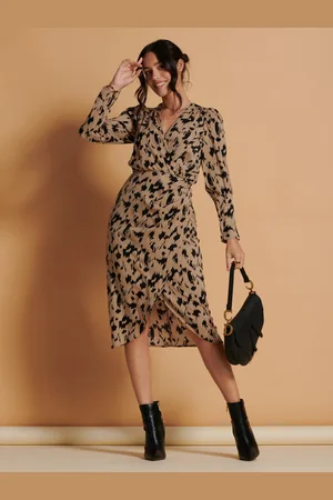 Jolie Moi Printed Wrap Detail Bodycon Dress40