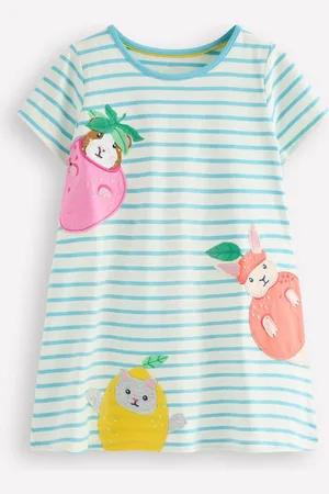 Boden 100% Cotton Short Sleeve Applique Tunic98104 cm