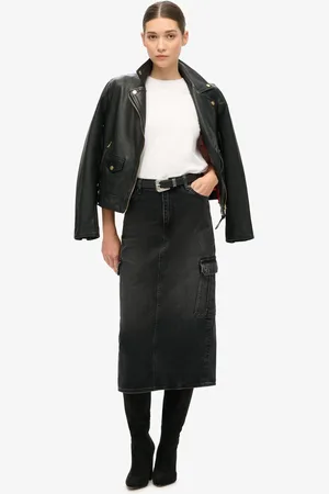 Superdry Denim Cargo Pocket Midi Skirt56