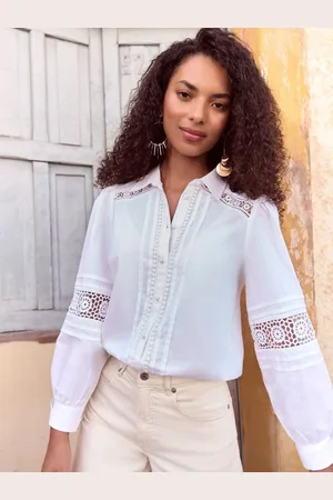 Love & Roses Lace Trim Deatil Long Sleeve 100% Cotton Shirt42