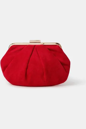 Accessorize Pleated Suedette Clutch BagJeden
