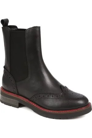 JONES BOOTMAKER Czarne sztyblety brogsy ze skórzanymi detalami EU 41 (UK 8)