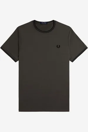Fred Perry Green 100% Cotton Twin Tipped Logo T-ShirtS