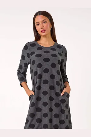 Roman A-Line Spot Print Dress46