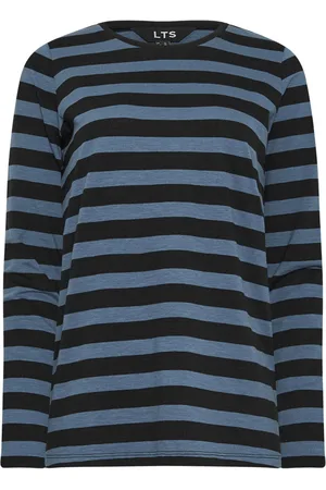 Long Tall Sally Stripe Long Sleeve Scoop Neck 100% Cotton T-Shirt42 Wysoki