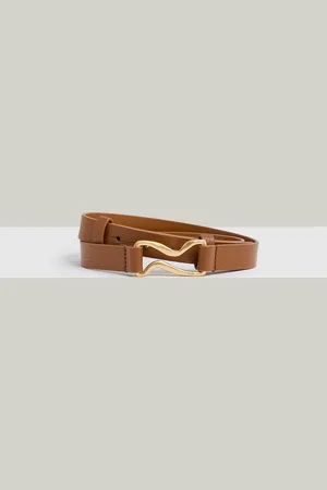 Reiss Scarlett Leather Sculpted-Hardware BeltL