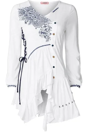 Joe Browns Frilly Embroidered V-Neck Tunic34