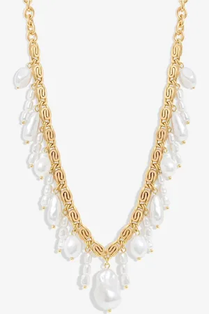 Moodstreet Tone Pearl Baroque Shaker NecklaceJeden