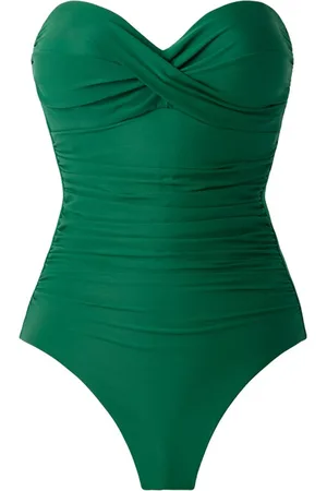 Miraclesuit Green Tummy Control Rock Solid Madrid Bandeaux Swimsuit38